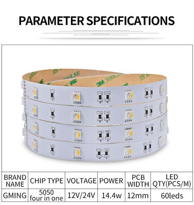 Lumière de bande en aluminium de 390-400lm 60leds/M 14.4W SMD LED