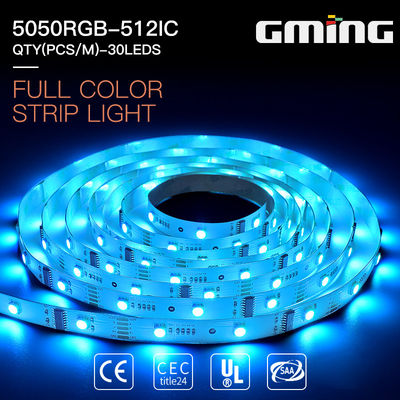 lumière de bande de 6W UCS DMX512-16 463nm SMD 5050 LED 30leds/M