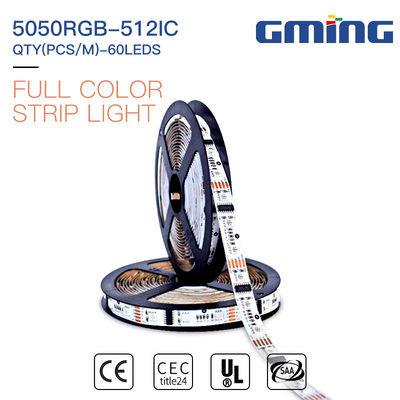 Lumière de bande Cuttable de 6W IP65 SMD 5050 LED UCS DMX512-16 IC